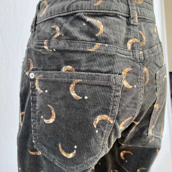 Anthropologie Pilcro "The Icon"Corduroy Moon Print Flares – Celestial & Chic! 🌙 - Picture 5 of 8